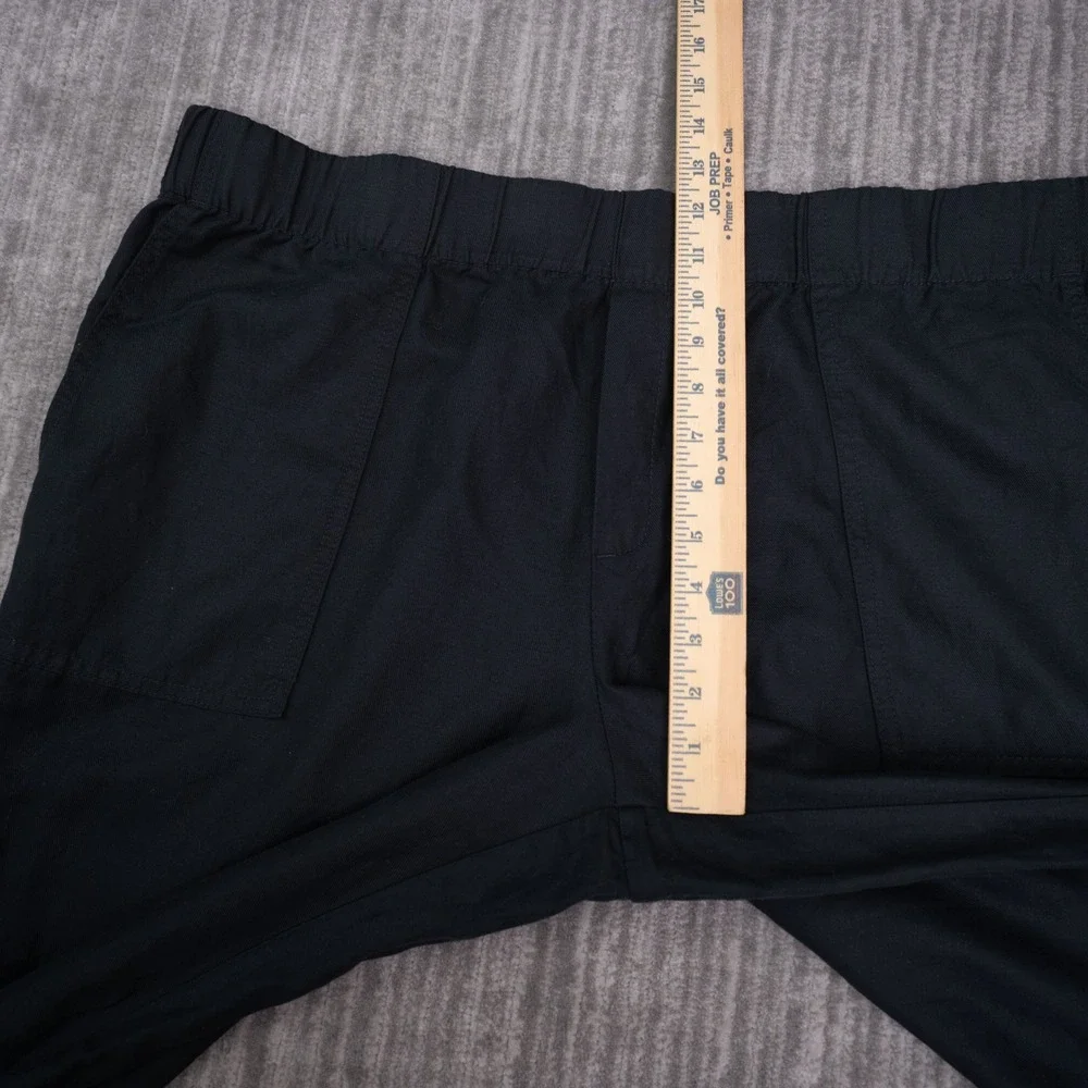 Banana Republic Pants Womens XXL Black New No Tag Linen Blend Elastic Waist